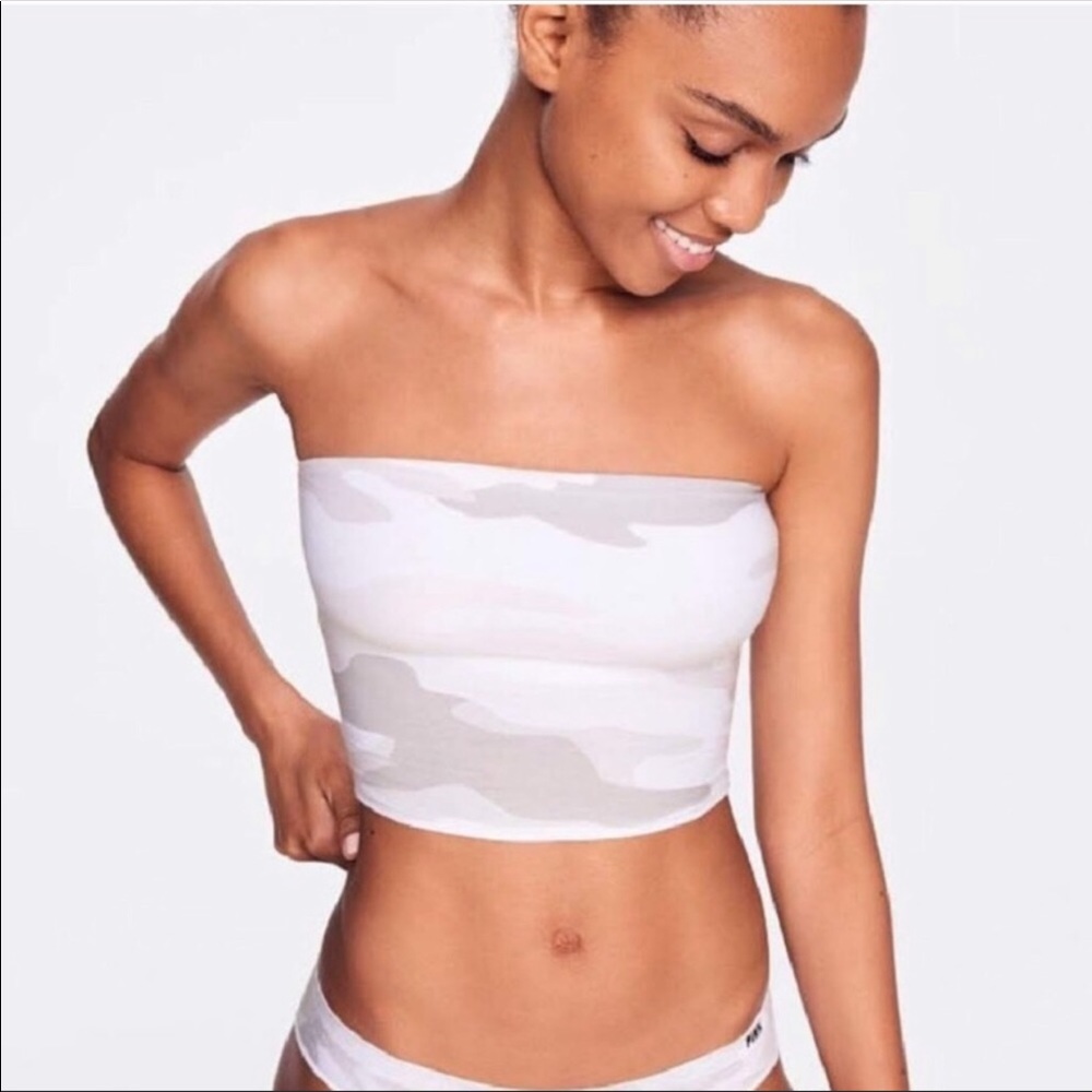 Victoria Secret Pink Camo Cropped Crop Tube Top